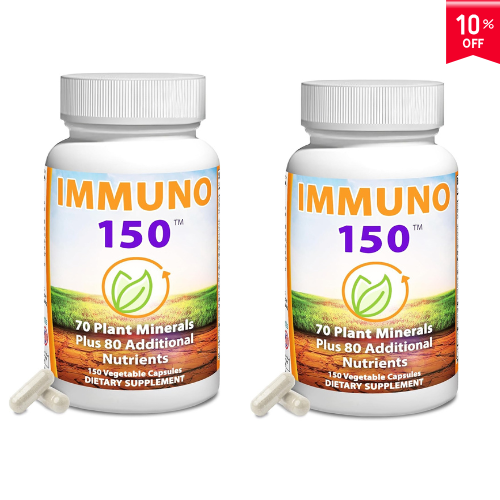 Immuno 150 – Immune Support with 70 Plant Minerals | 150 Veggie Capsules (2 Pack)